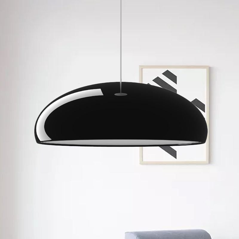 Aluminum Bowl Pendant Lighting Minimalist 1 Light Black Finish Ceiling Hang Fixture