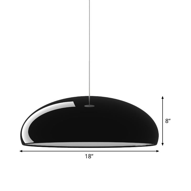 Aluminum Bowl Pendant Lighting Minimalist 1 Light Black Finish Ceiling Hang Fixture