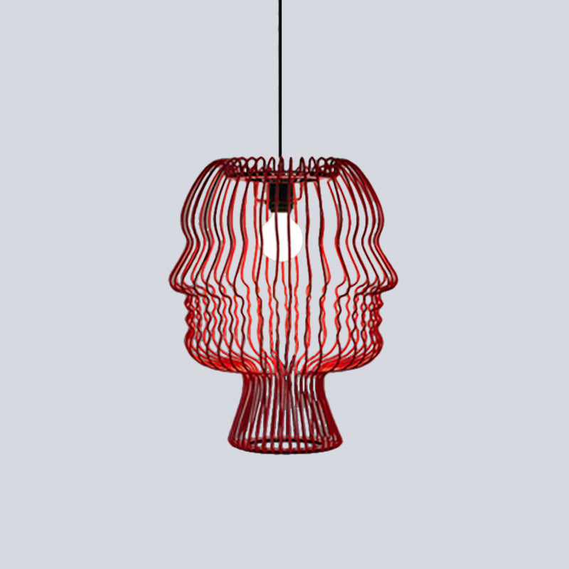 Arc cage métallique en suspension suspendue modernisme modernisme de plafond rouge à tête.