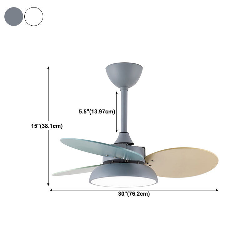 Nordic Style Colorful Ceiling Fan Lamp Acrylic Shade Ceiling Fan Light for Children Room