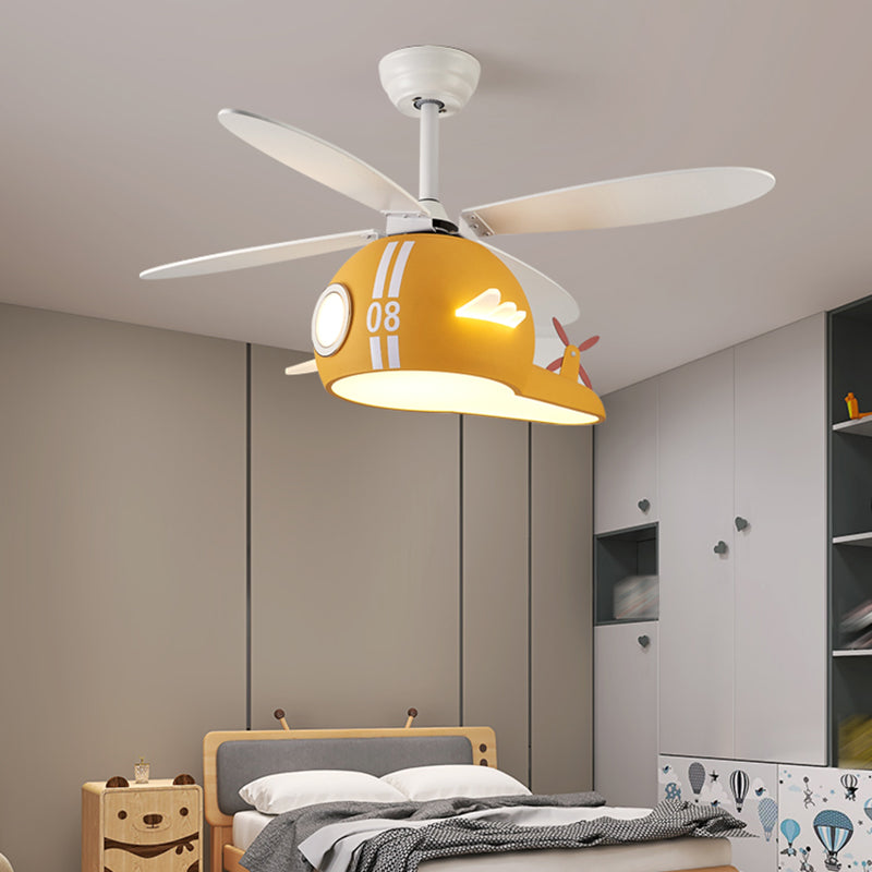 Nordic Style Ceiling Fan Lamp Helicopter Shape Ceiling Fan Light for Children Room