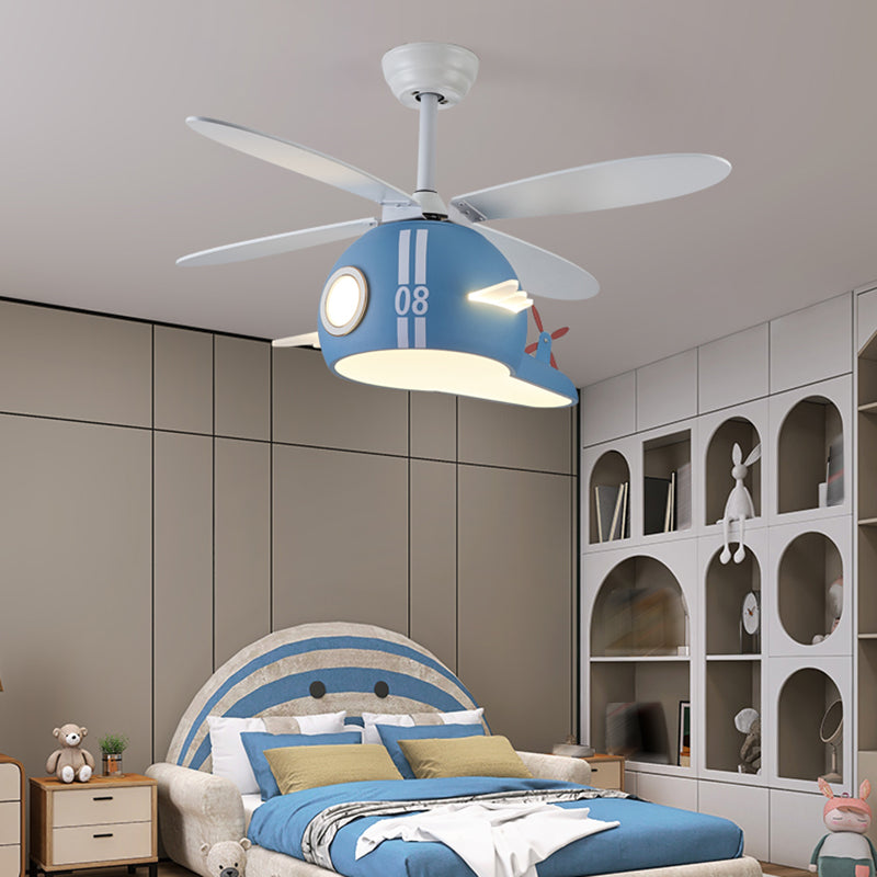 Nordic Style Ceiling Fan Lamp Helicopter Shape Ceiling Fan Light for Children Room