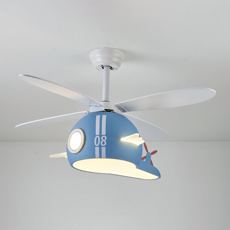 Nordic Style Ceiling Fan Lamp Helicopter Shape Ceiling Fan Light for Children Room
