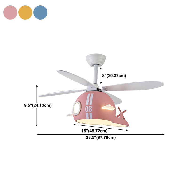 Nordic Style Ceiling Fan Lamp Helicopter Shape Ceiling Fan Light for Children Room