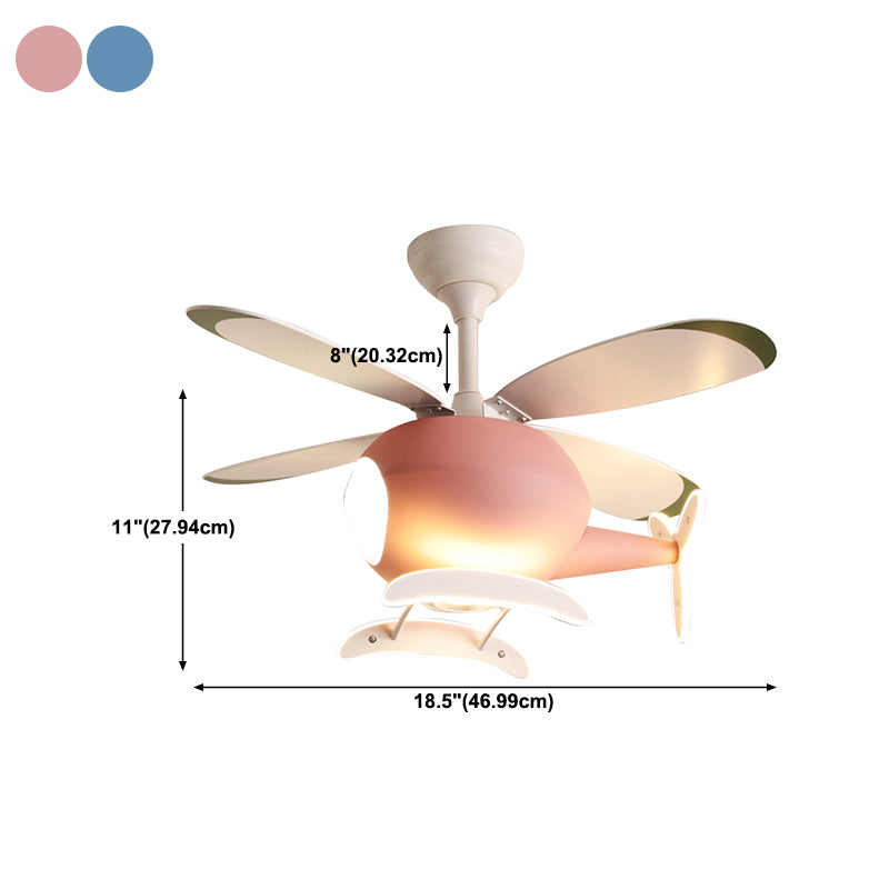 Nordic Style Ceiling Fan Lamp Helicopter Shape Ceiling Fan Light for Children Room