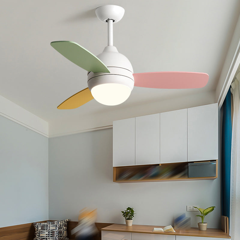 Geometry Metal Ceiling Fan Light Kids Style 1-Light Ceiling Fan Lamp for Living Room
