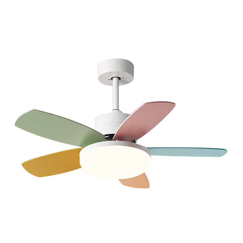 Geometry Metal Ceiling Fan Light Kids Style 1-Light Ceiling Fan Lamp for Living Room