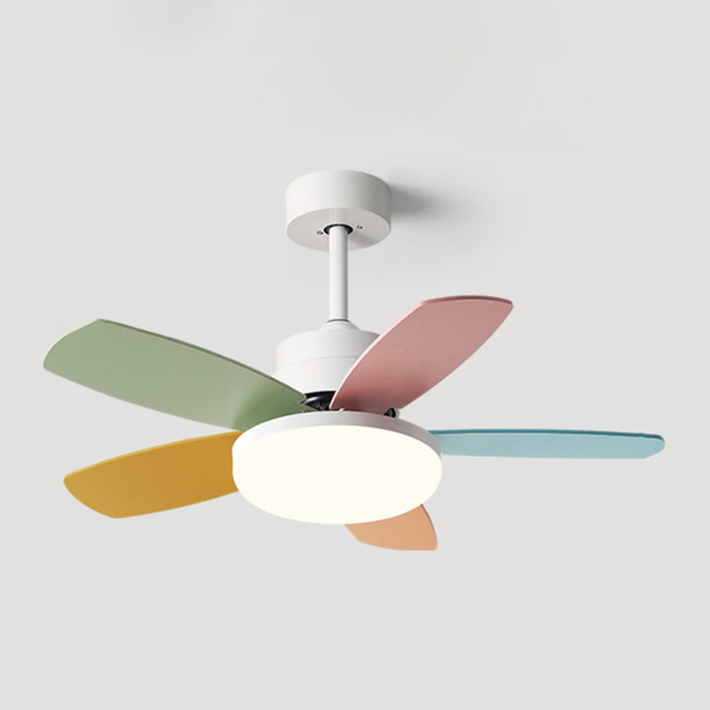 Geometry Metal Ceiling Fan Light Kids Style 1-Light Ceiling Fan Lamp for Living Room