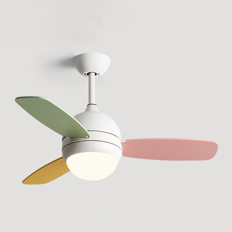 Geometry Metal Ceiling Fan Light Kids Style 1-Light Ceiling Fan Lamp for Living Room