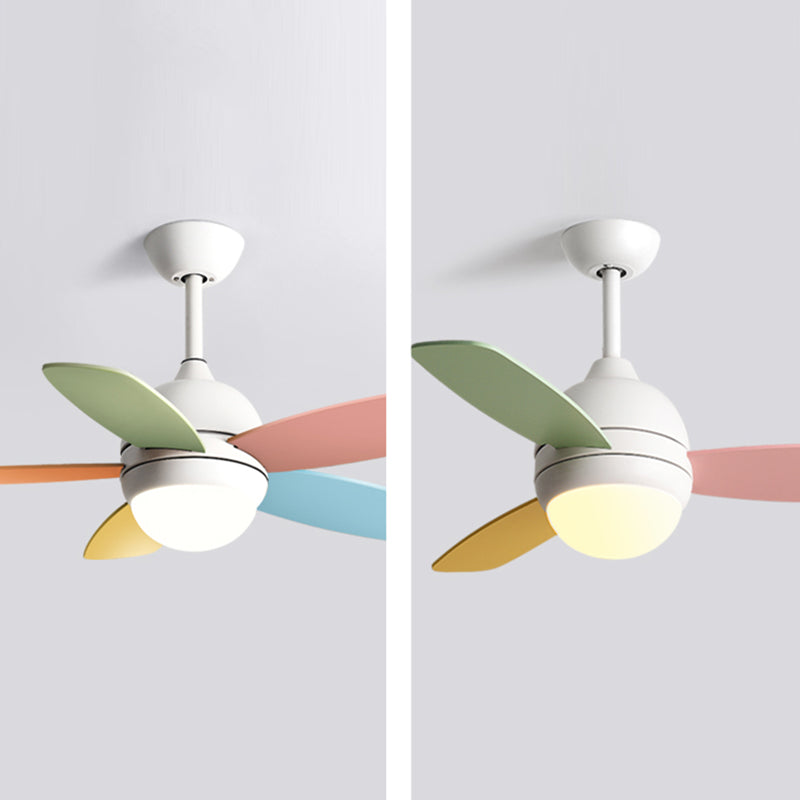 Geometry Metal Ceiling Fan Light Kids Style 1-Light Ceiling Fan Lamp for Living Room