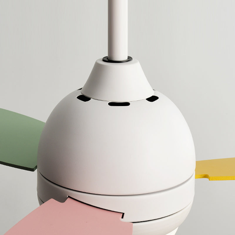 Geometry Metal Ceiling Fan Light Kids Style 1-Light Ceiling Fan Lamp for Living Room