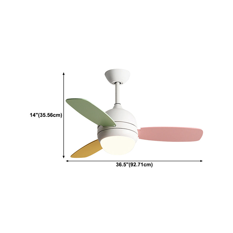 Geometry Metal Ceiling Fan Light Kids Style 1-Light Ceiling Fan Lamp for Living Room