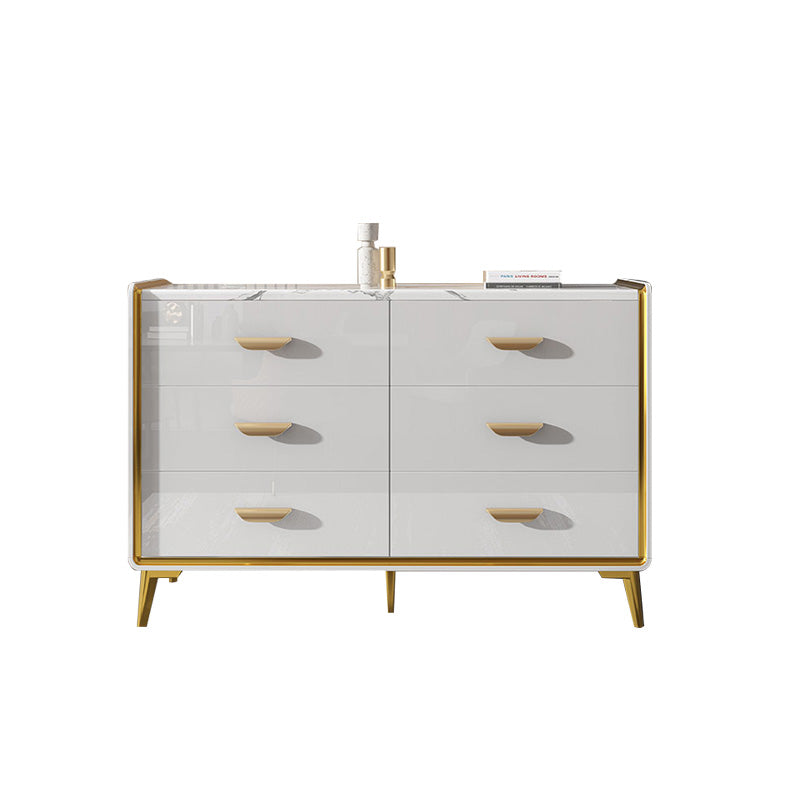 Glam Style Gold Storage Chest Dresser Wooden Chest with Multi Drawers