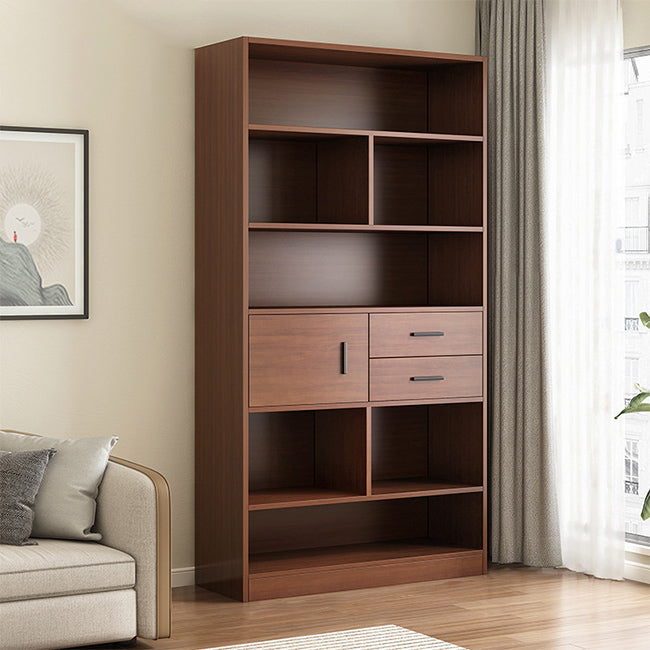 Close Back Bookcase Contemporary Engineer Wood Bookshelf for Home Office