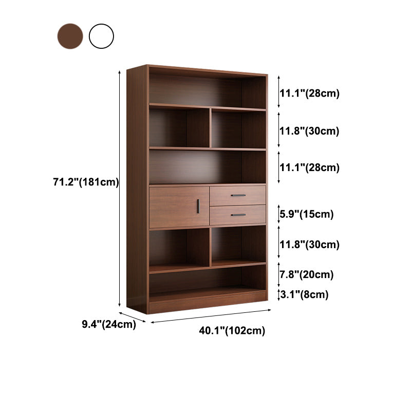 Close Back Bookcase Contemporary Engineer Wood Bookshelf for Home Office