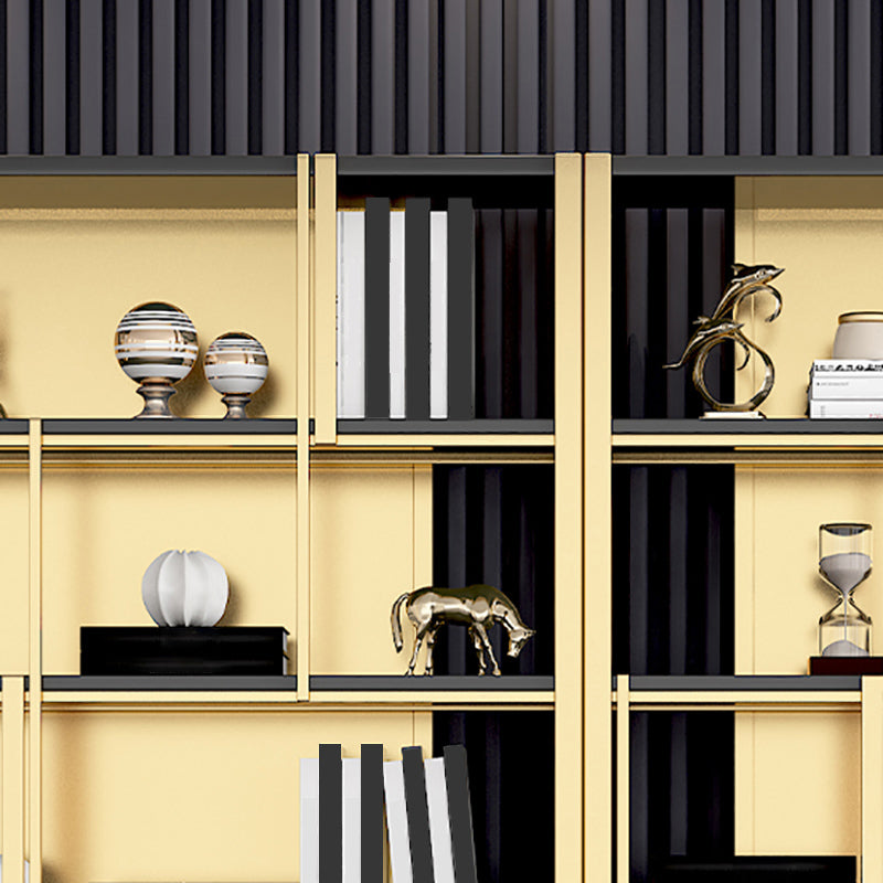 78.7"H Modern Style Bookcase Metal Open Back Bookshelf with Door for Home Office