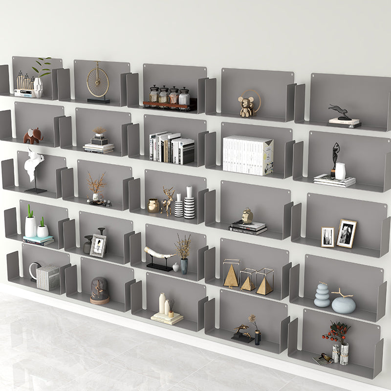 Closed Back Modern Style Bookcase Metal Wall Mounted Bookshelf for Home Office