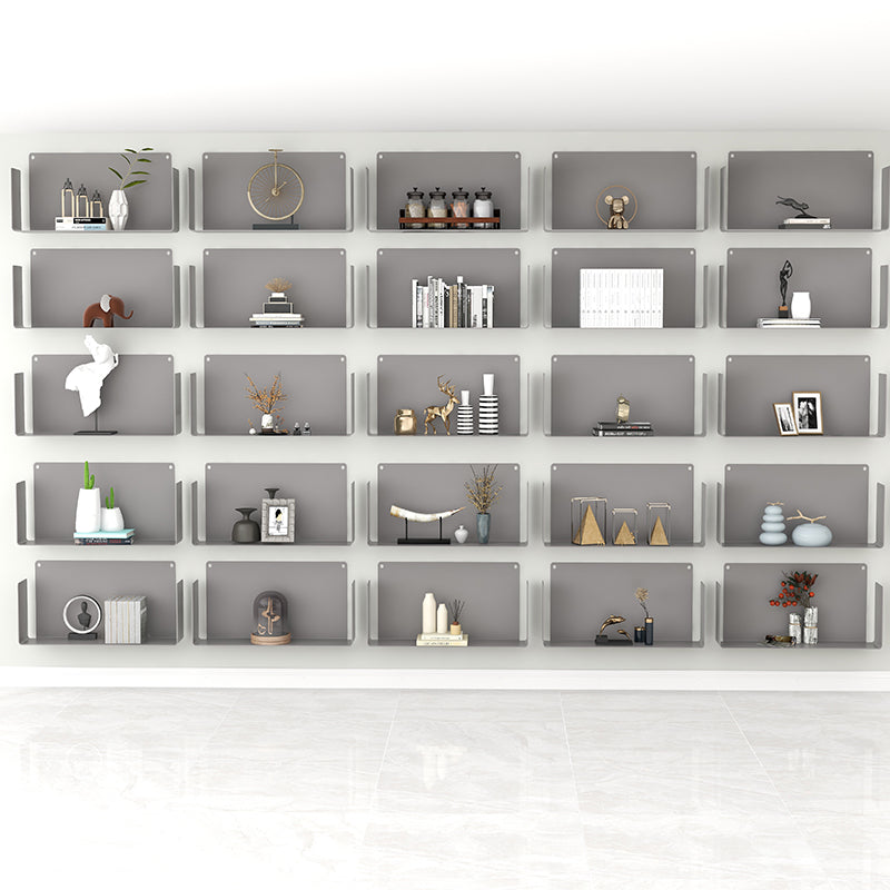 Closed Back Modern Style Bookcase Metal Wall Mounted Bookshelf for Home Office