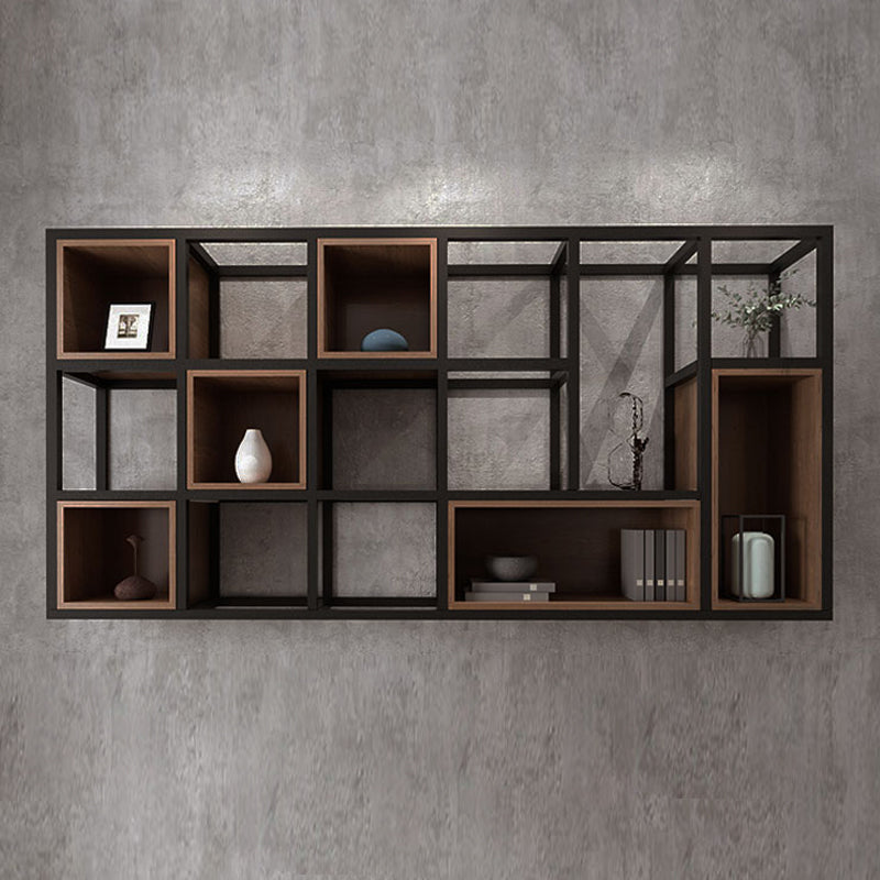 Modern Style Bookcase Wall Mounted Pine Wood Bookshelf for Home Office