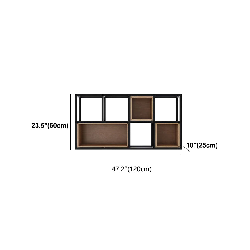 Modern Style Bookcase Wall Mounted Pine Wood Bookshelf for Home Office