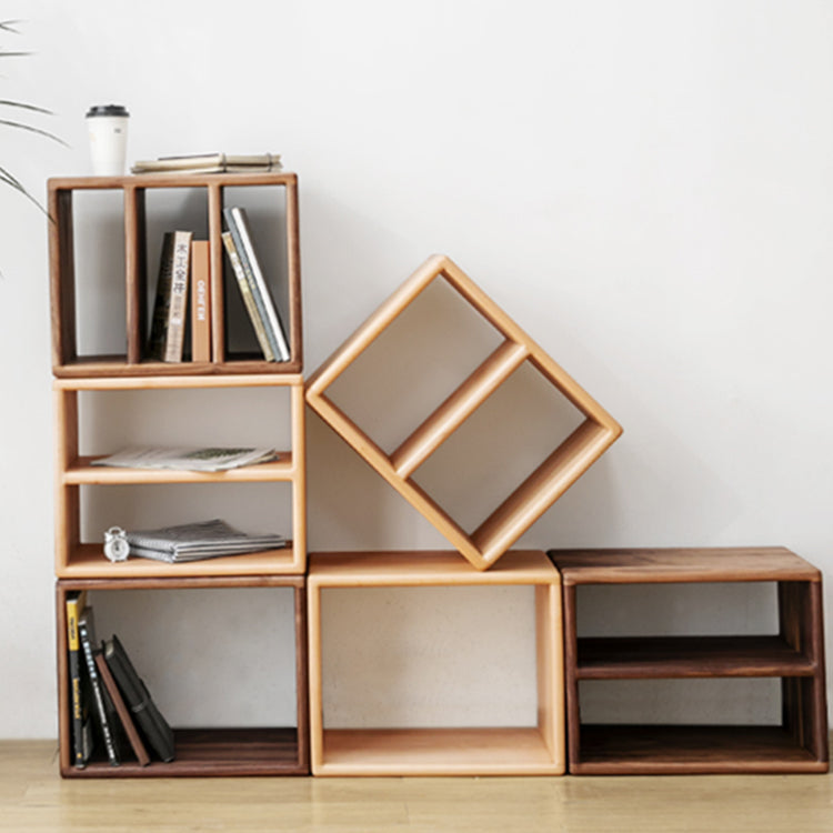 Contemporary Solid Wood Bookshelf Open Back Bookcase for Home Office