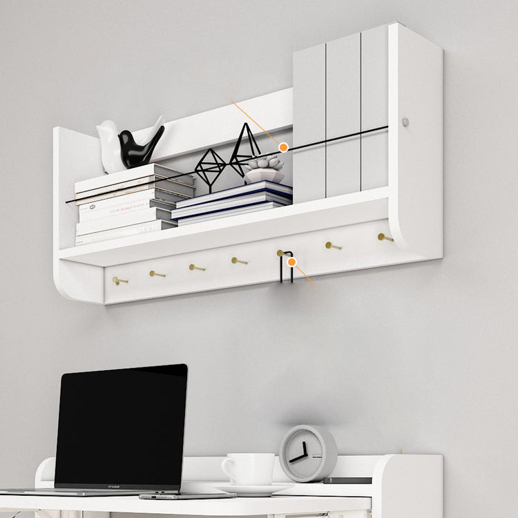 Contemporary Wood Bookshelf Closed Back Wall Mounted Bookcase for Home Office