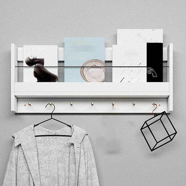 Contemporary Wood Bookshelf Closed Back Wall Mounted Bookcase for Home Office