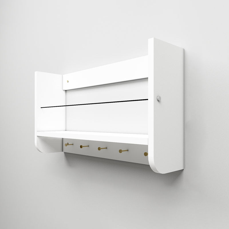 Contemporary Wood Bookshelf Closed Back Wall Mounted Bookcase for Home Office