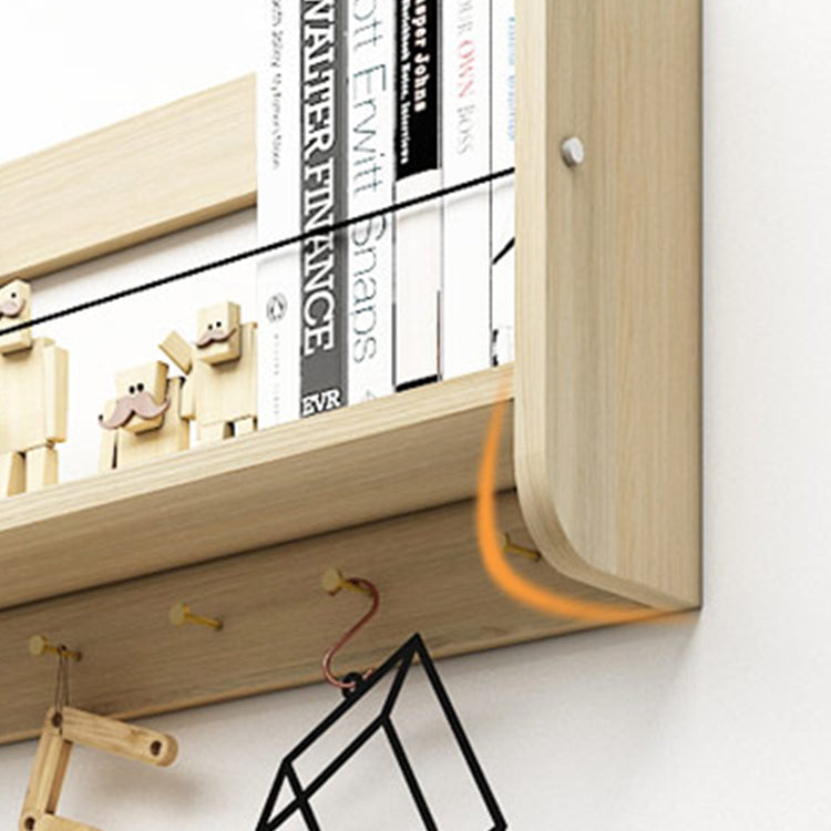 Contemporary Wood Bookshelf Closed Back Wall Mounted Bookcase for Home Office