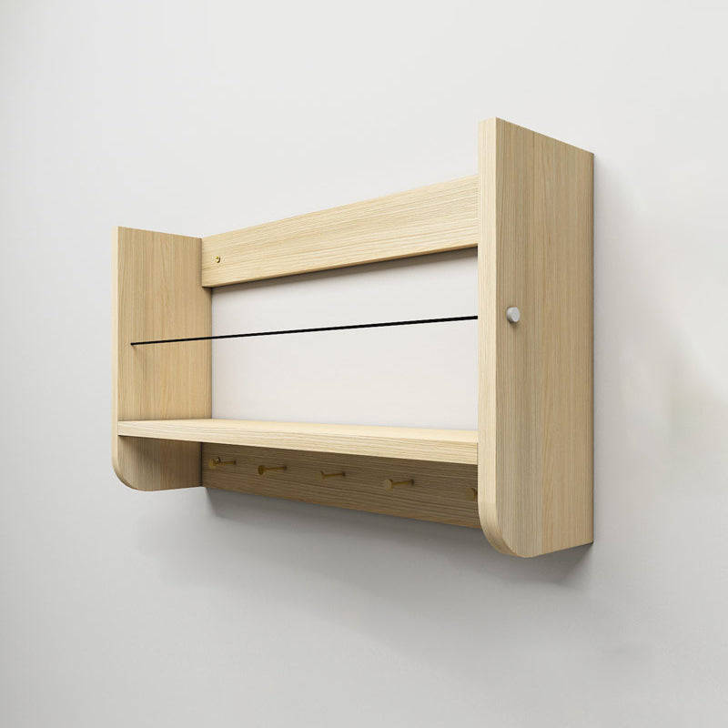 Contemporary Wood Bookshelf Closed Back Wall Mounted Bookcase for Home Office