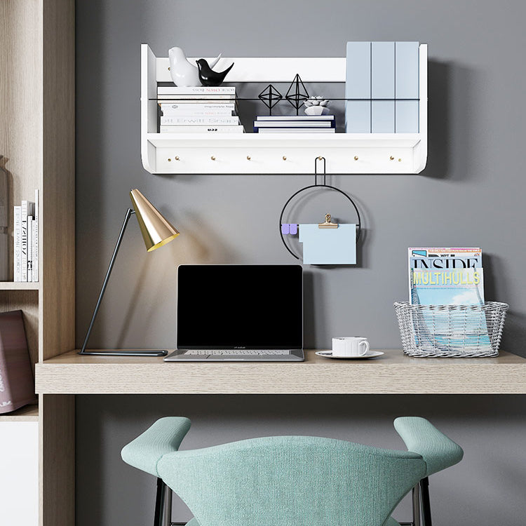 Contemporary Wood Bookshelf Closed Back Wall Mounted Bookcase for Home Office