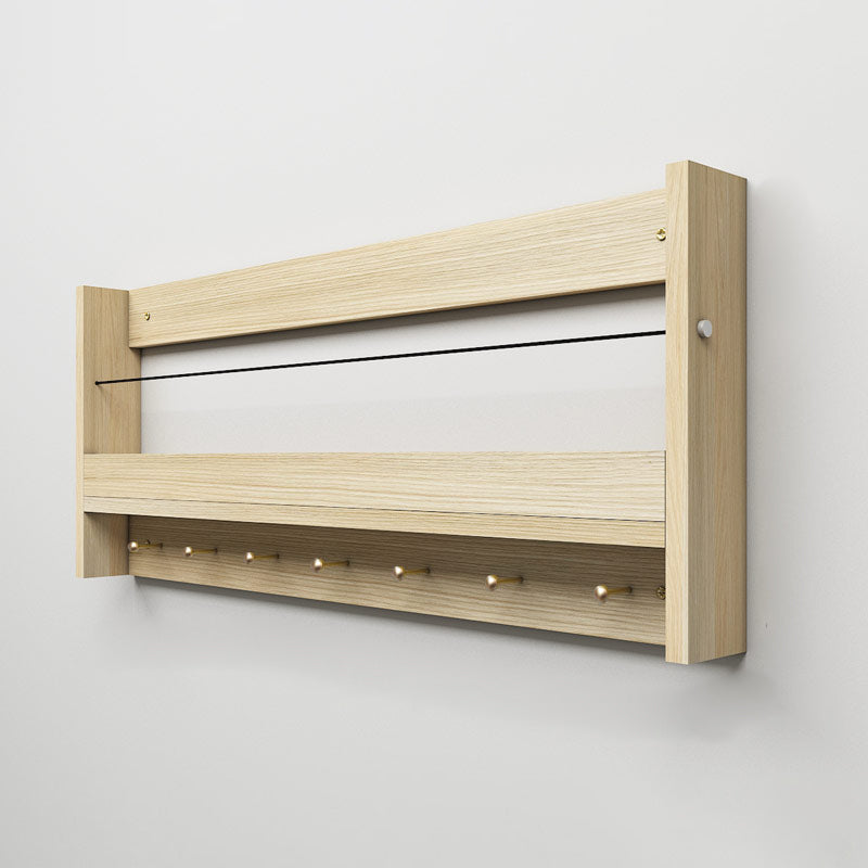 Contemporary Wood Bookshelf Closed Back Wall Mounted Bookcase for Home Office