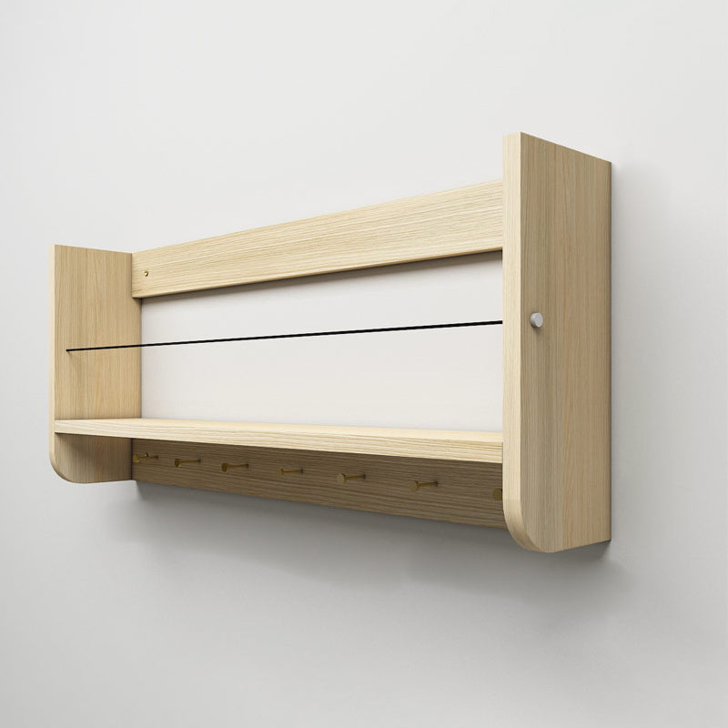 Contemporary Wood Bookshelf Closed Back Wall Mounted Bookcase for Home Office