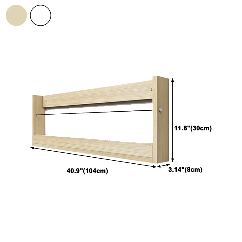 Contemporary Wood Bookshelf Closed Back Wall Mounted Bookcase for Home Office
