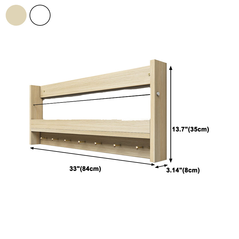 Contemporary Wood Bookshelf Closed Back Wall Mounted Bookcase for Home Office
