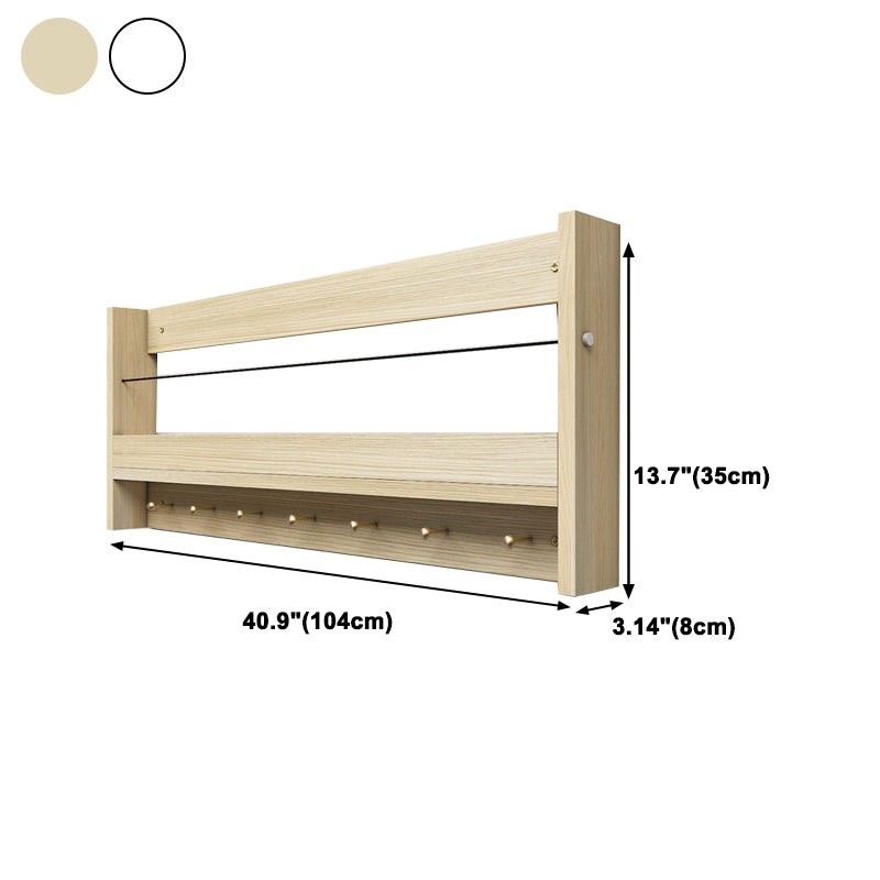 Contemporary Wood Bookshelf Closed Back Wall Mounted Bookcase for Home Office