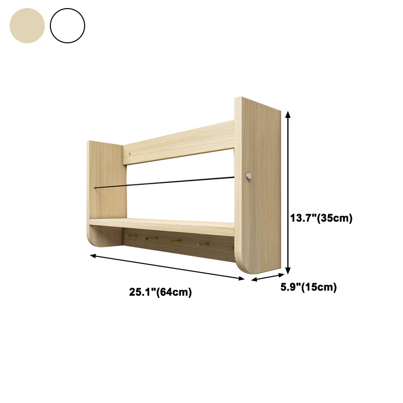 Contemporary Wood Bookshelf Closed Back Wall Mounted Bookcase for Home Office