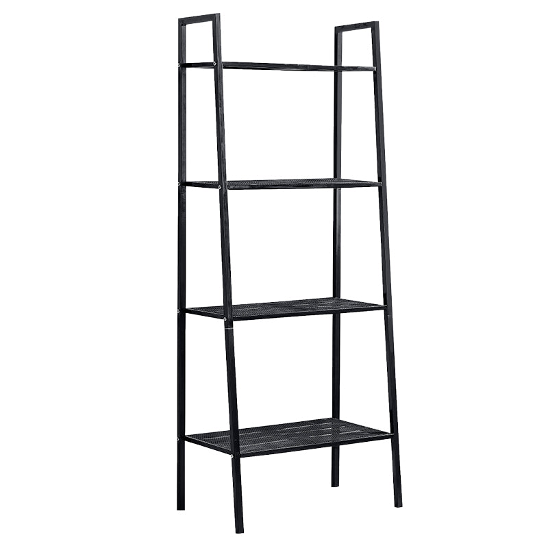 Contemporary Ladder Bookshelf Metal Open Back Bookcase for Office