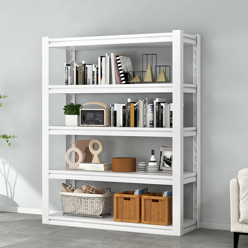 Modern Style Metal Bookshelf White Open Back Bookcase for Home Office