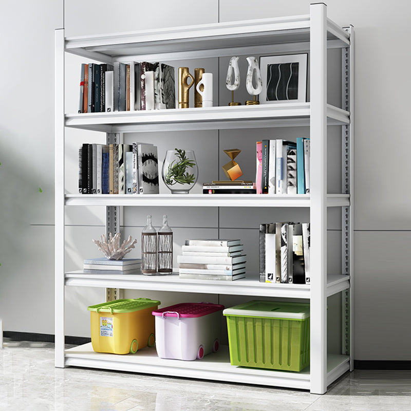 Modern Style Metal Bookshelf White Open Back Bookcase for Home Office