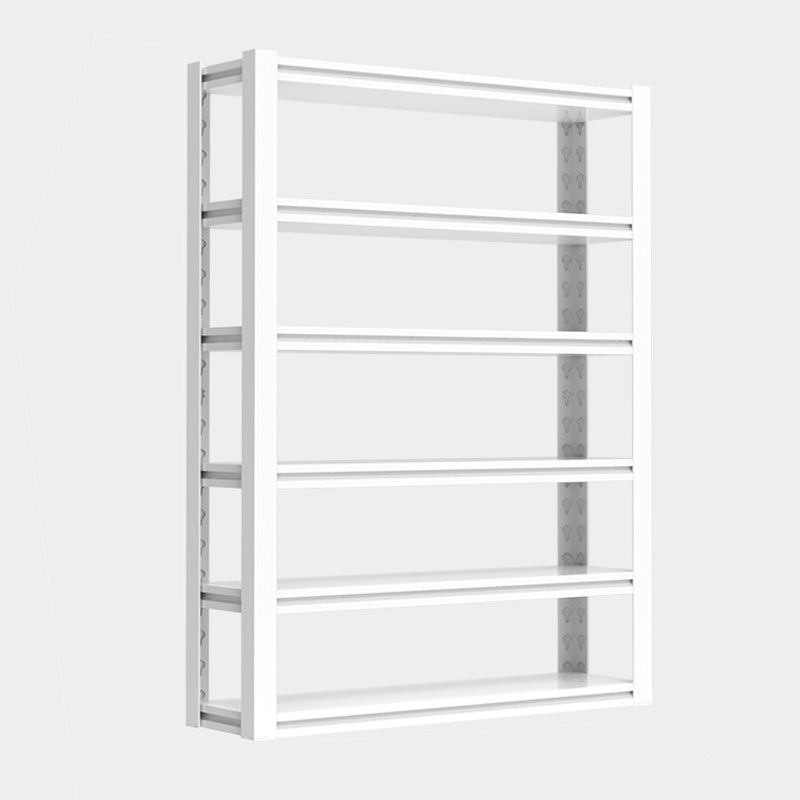 Modern Style Metal Bookshelf White Open Back Bookcase for Home Office