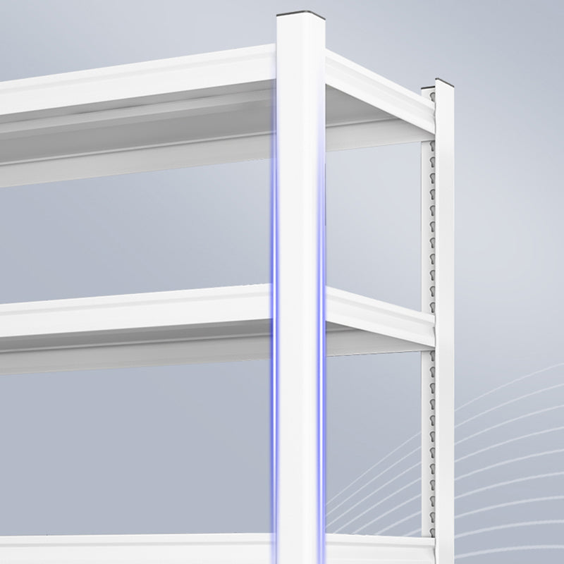 Modern Style Metal Bookshelf White Open Back Bookcase for Home Office