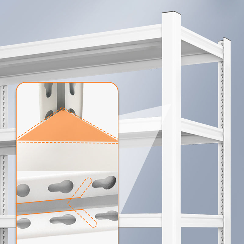 Modern Style Metal Bookshelf White Open Back Bookcase for Home Office