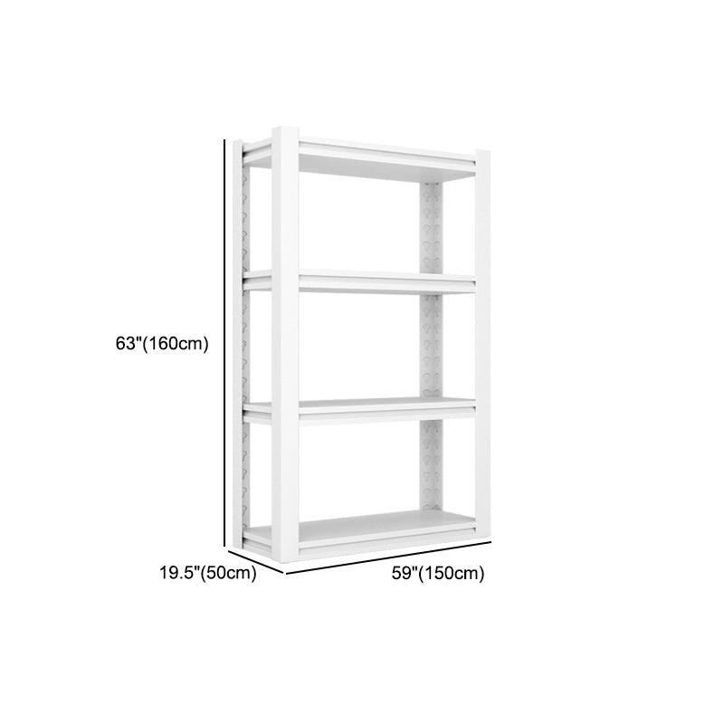 Modern Style Metal Bookshelf White Open Back Bookcase for Home Office