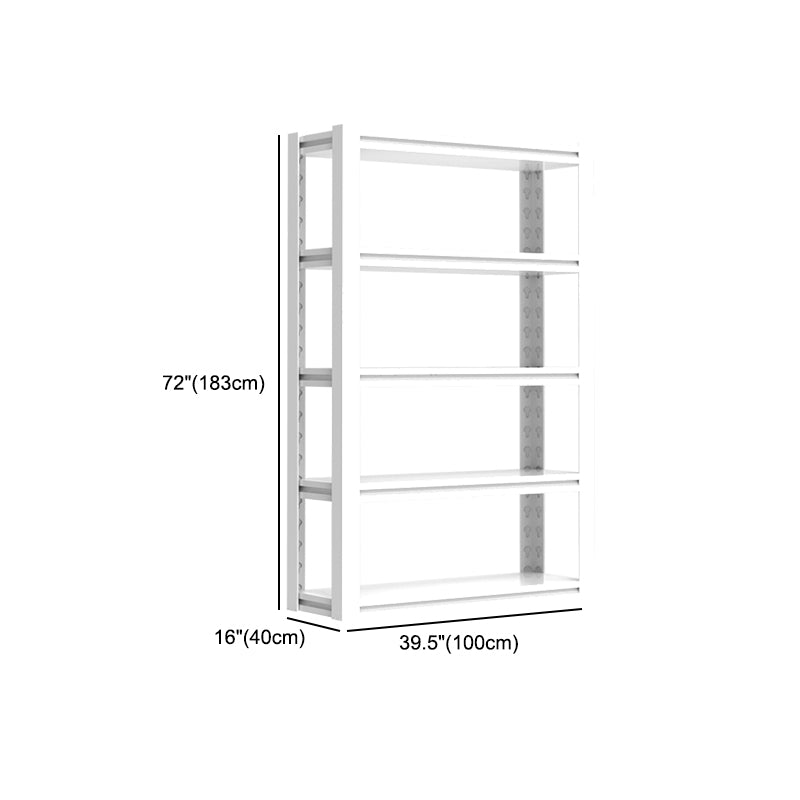 Modern Style Metal Bookshelf White Open Back Bookcase for Home Office