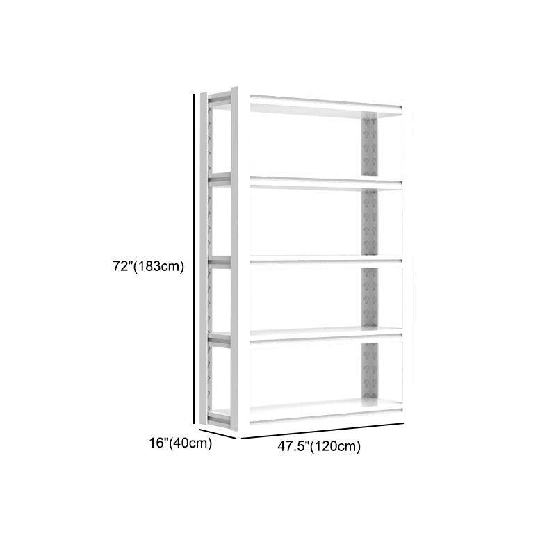 Modern Style Metal Bookshelf White Open Back Bookcase for Home Office