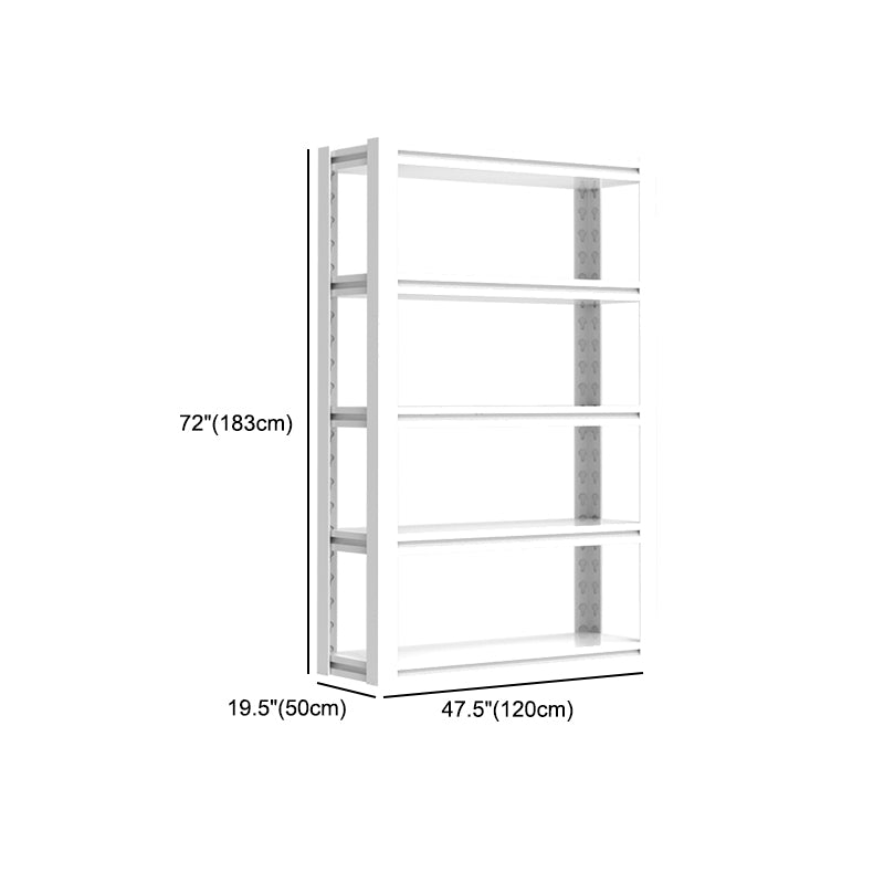 Modern Style Metal Bookshelf White Open Back Bookcase for Home Office