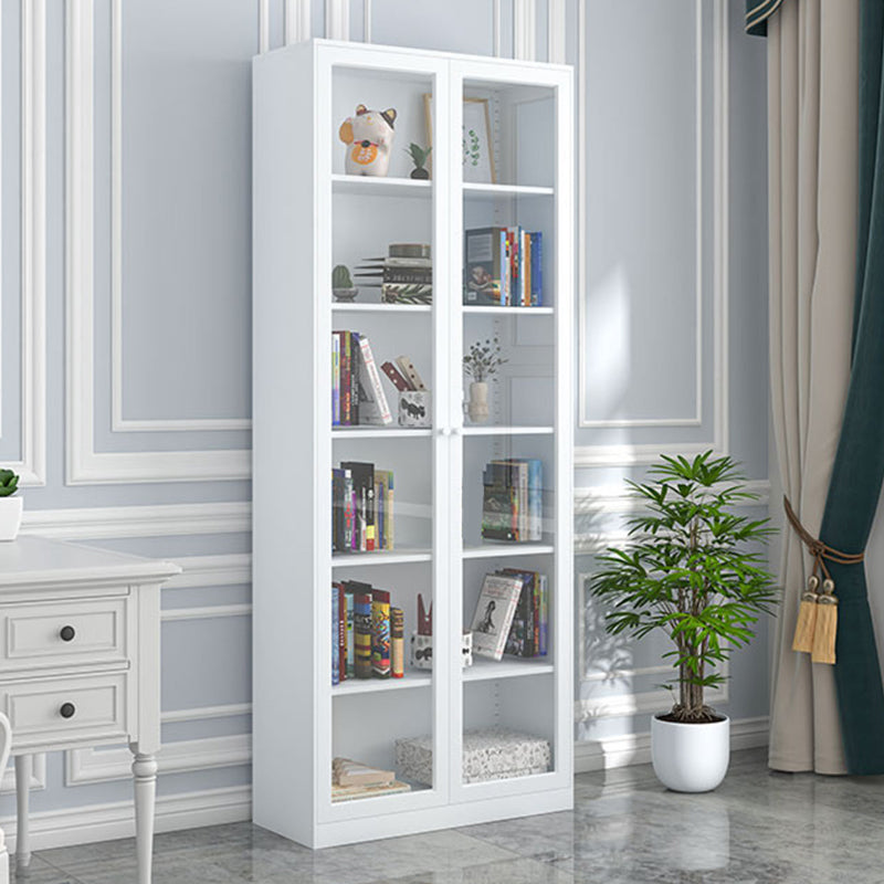 Closed Metal Bookshelf Modern Home Living Room Rectangular Bookcase