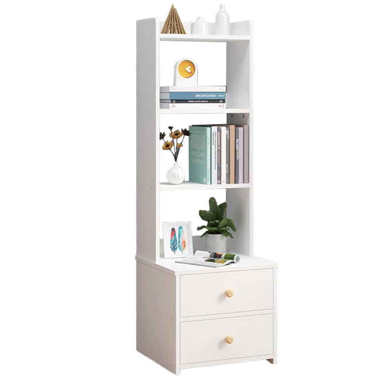 Engineered Wood Bookshelf Open Back Contemporary Bookcase for Home