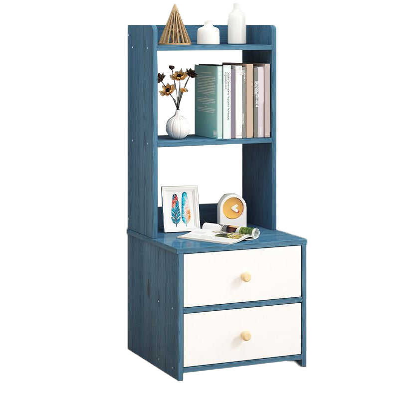 Engineered Wood Bookshelf Open Back Contemporary Bookcase for Home